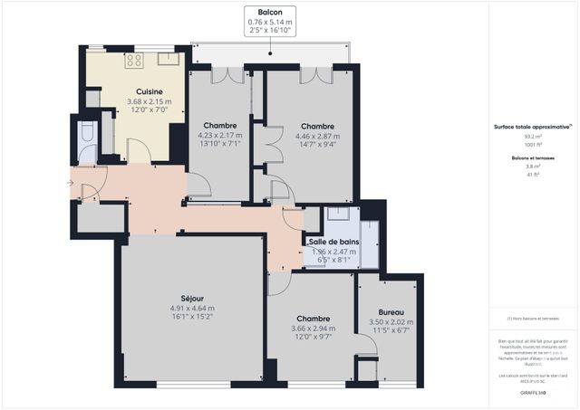 Appartement F5 à louer - 5 pièces - 92.6 m2 - BOULOGNE BILLANCOURT - 92 - ILE-DE-FRANCE - Century 21 Prestimmo Conseil