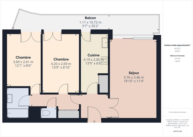 Afficher la photo en grand Appartement T3 à vendre - 3 pièces - 62.42 m2 - BOULOGNE BILLANCOURT - 92 - ILE-DE-FRANCE - Century 21 Prestimmo Conseil