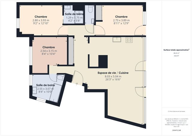 Appartement F4 à louer - 4 pièces - 88.53 m2 - BOULOGNE BILLANCOURT - 92 - ILE-DE-FRANCE - Century 21 Prestimmo Conseil