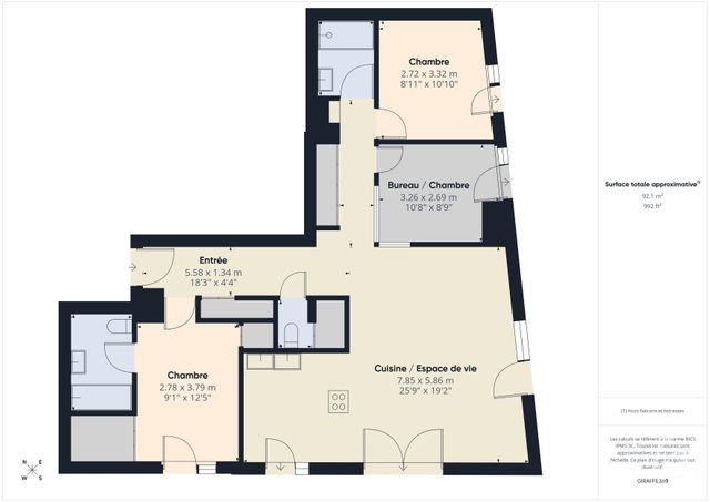 Appartement T4 à louer - 4 pièces - 92.72 m2 - BOULOGNE BILLANCOURT - 92 - ILE-DE-FRANCE - Century 21 Prestimmo Conseil
