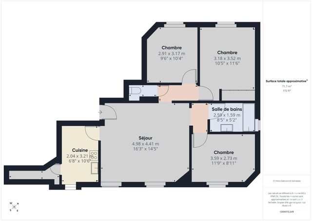 Appartement T4 à vendre - 4 pièces - 70.53 m2 - BOULOGNE BILLANCOURT - 92 - ILE-DE-FRANCE - Century 21 Prestimmo Conseil