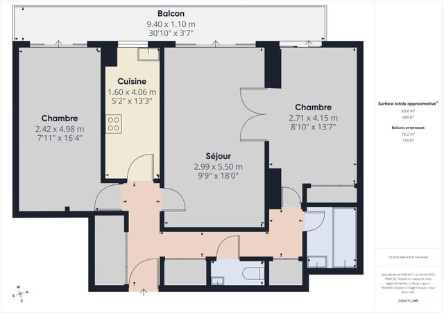 Appartement T3 à vendre - 3 pièces - 62.07 m2 - BOULOGNE BILLANCOURT - 92 - ILE-DE-FRANCE - Century 21 Prestimmo Conseil